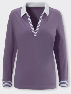 Langarmshirt mit Streifenpartien