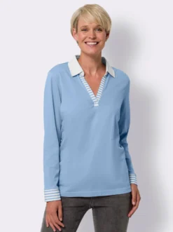 Langarmshirt mit Streifenpartien
