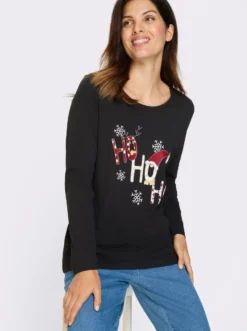 Langarmshirt mit Weihnachts-Motiv