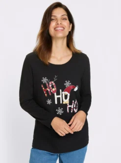 Langarmshirt mit Weihnachts-Motiv