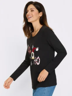 Langarmshirt mit Weihnachts-Motiv