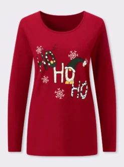 Langarmshirt mit Weihnachts-Motiv