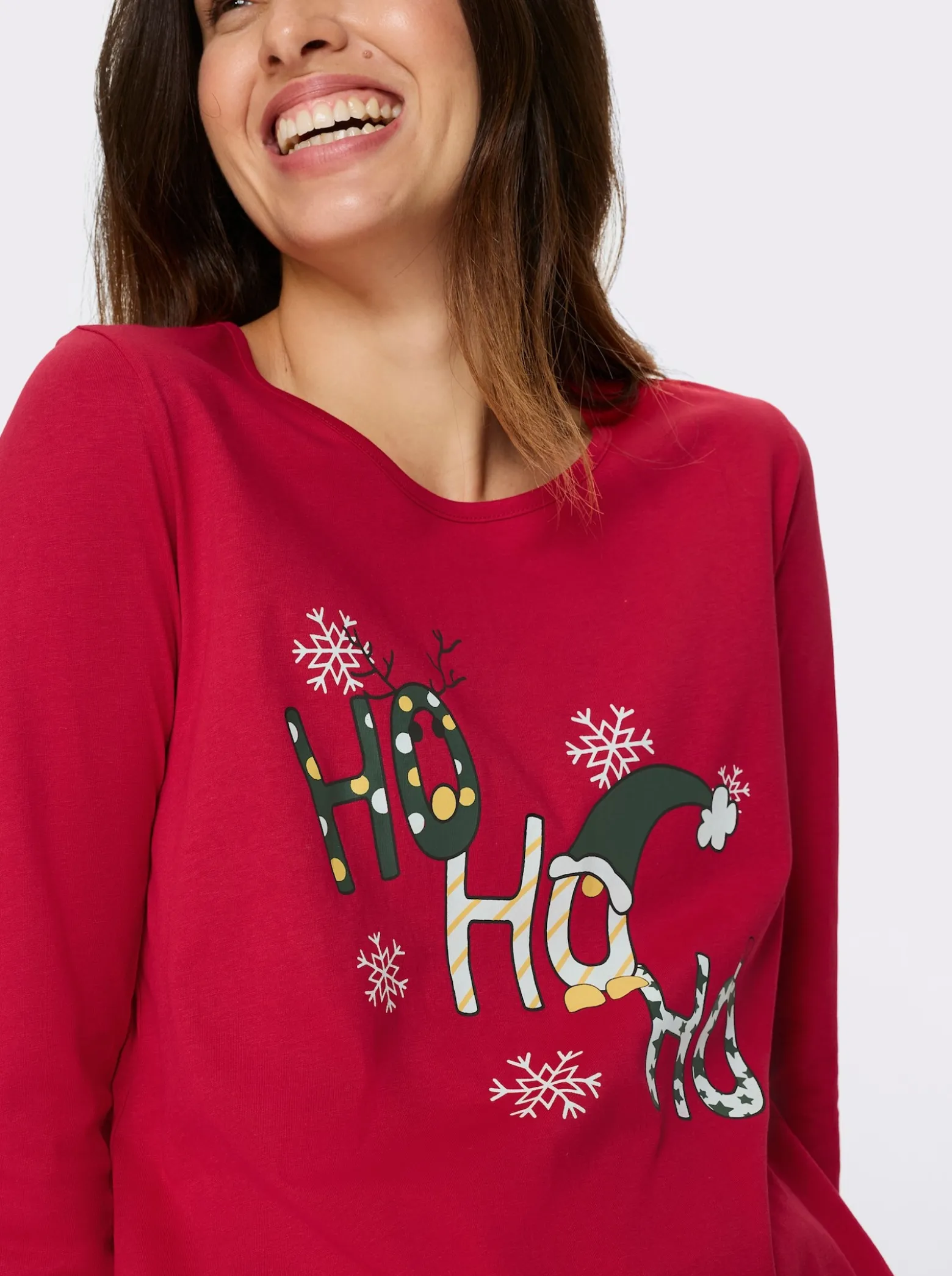 Langarmshirt mit Weihnachts-Motiv