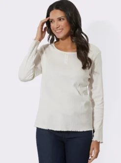 Langarmshirt mit Wellen-Saum