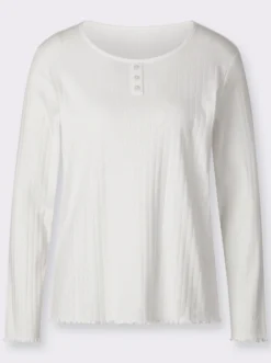 Langarmshirt mit Wellen-Saum