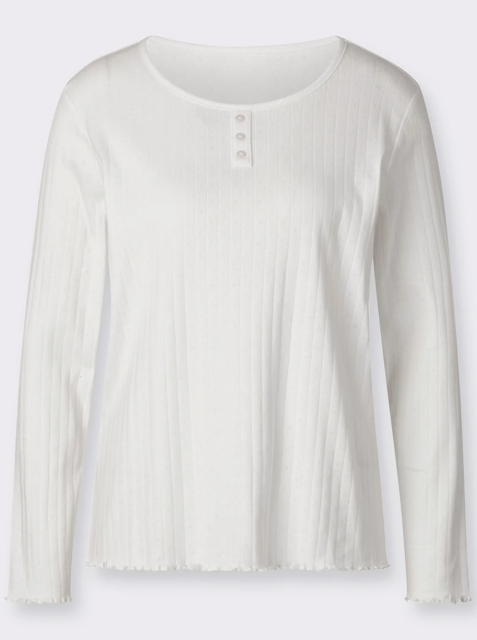 Langarmshirt mit Wellen-Saum