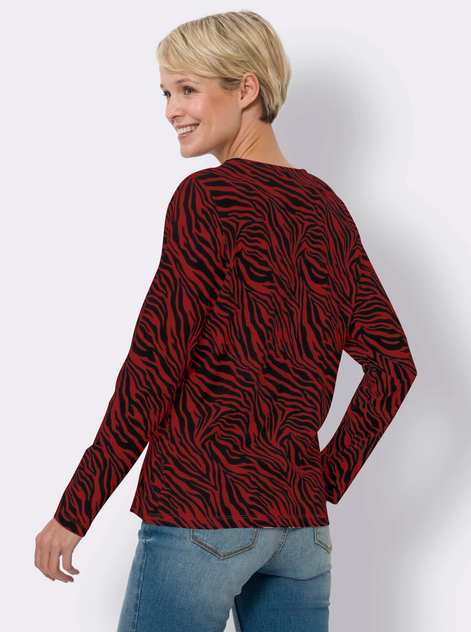Langarmshirt mit Zebra-Muster