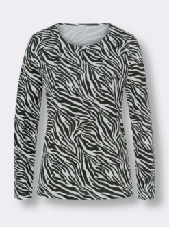 Langarmshirt mit Zebra-Muster