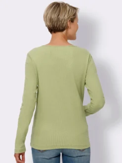 Langarmshirt mit Zierknopfleiste