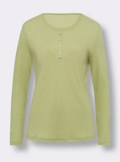 Langarmshirt mit Zierknopfleiste