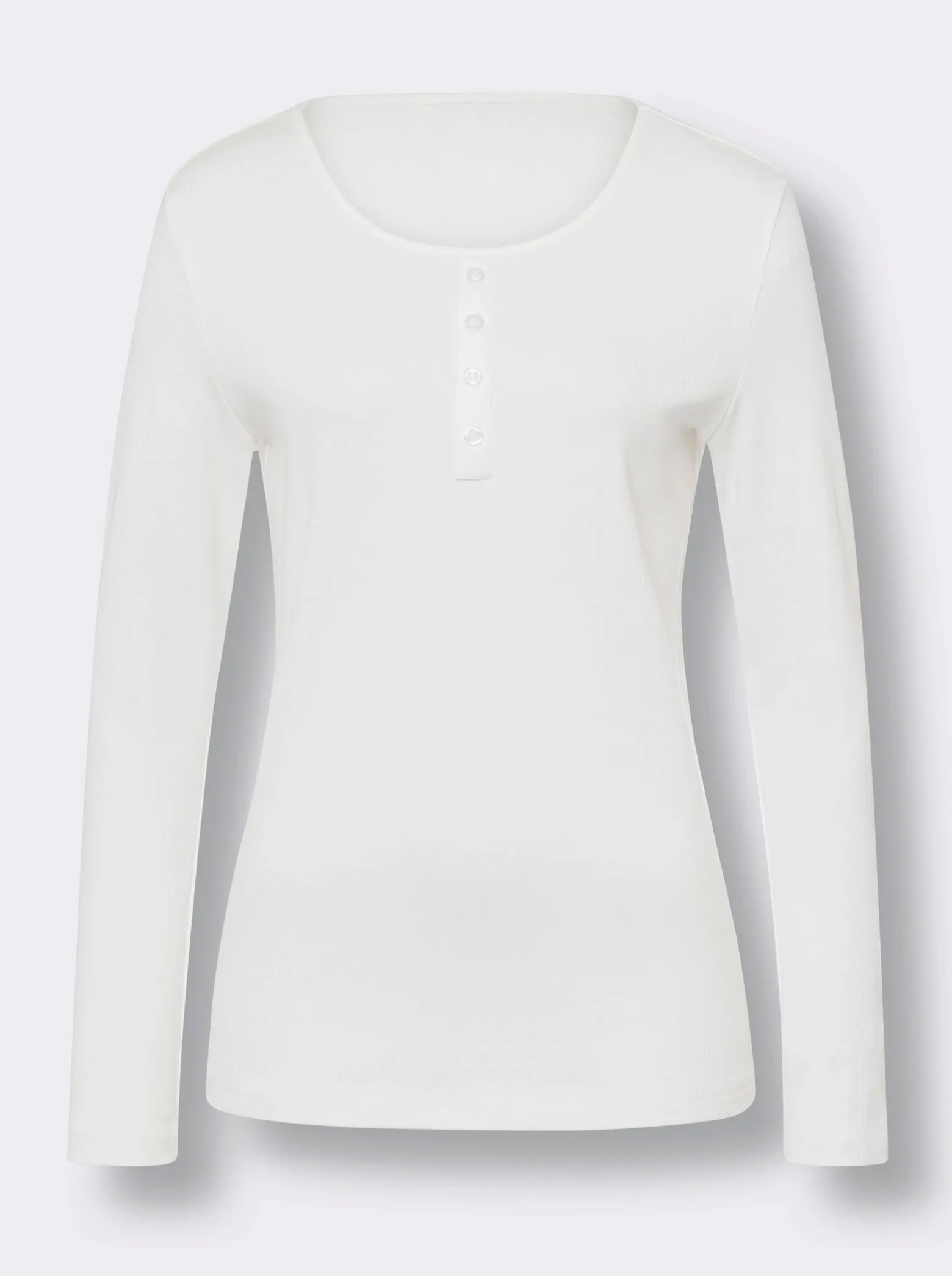 Langarmshirt mit Zierknopfleiste