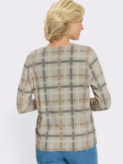 Langarmshirt mit Zierknopfleiste