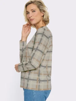 Langarmshirt mit Zierknopfleiste