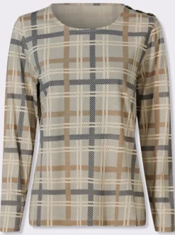 Langarmshirt mit Zierknopfleiste