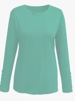 Langarmshirt mit Zierknopfleiste