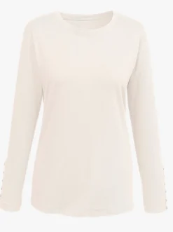 Langarmshirt mit Zierknopfleiste