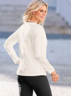 Langarmshirt mit Zierknopfleiste