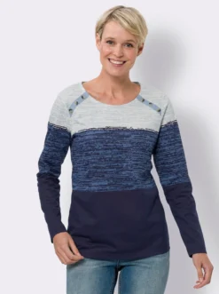 Langarmshirt mit Zierknöpfen