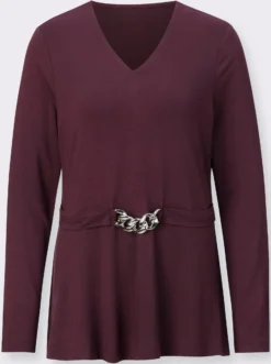 Langarmshirt mit Zierschnalle