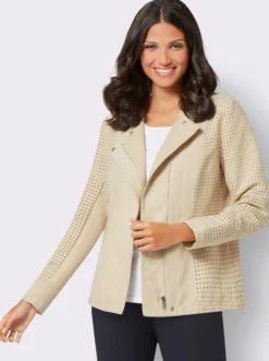 Lederimitatjacke mit Lasercut-Muster