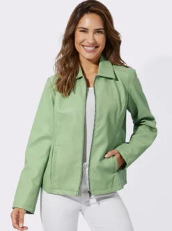 Lederimitatjacke mit Reißverschluss