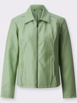 Lederimitatjacke mit Reißverschluss