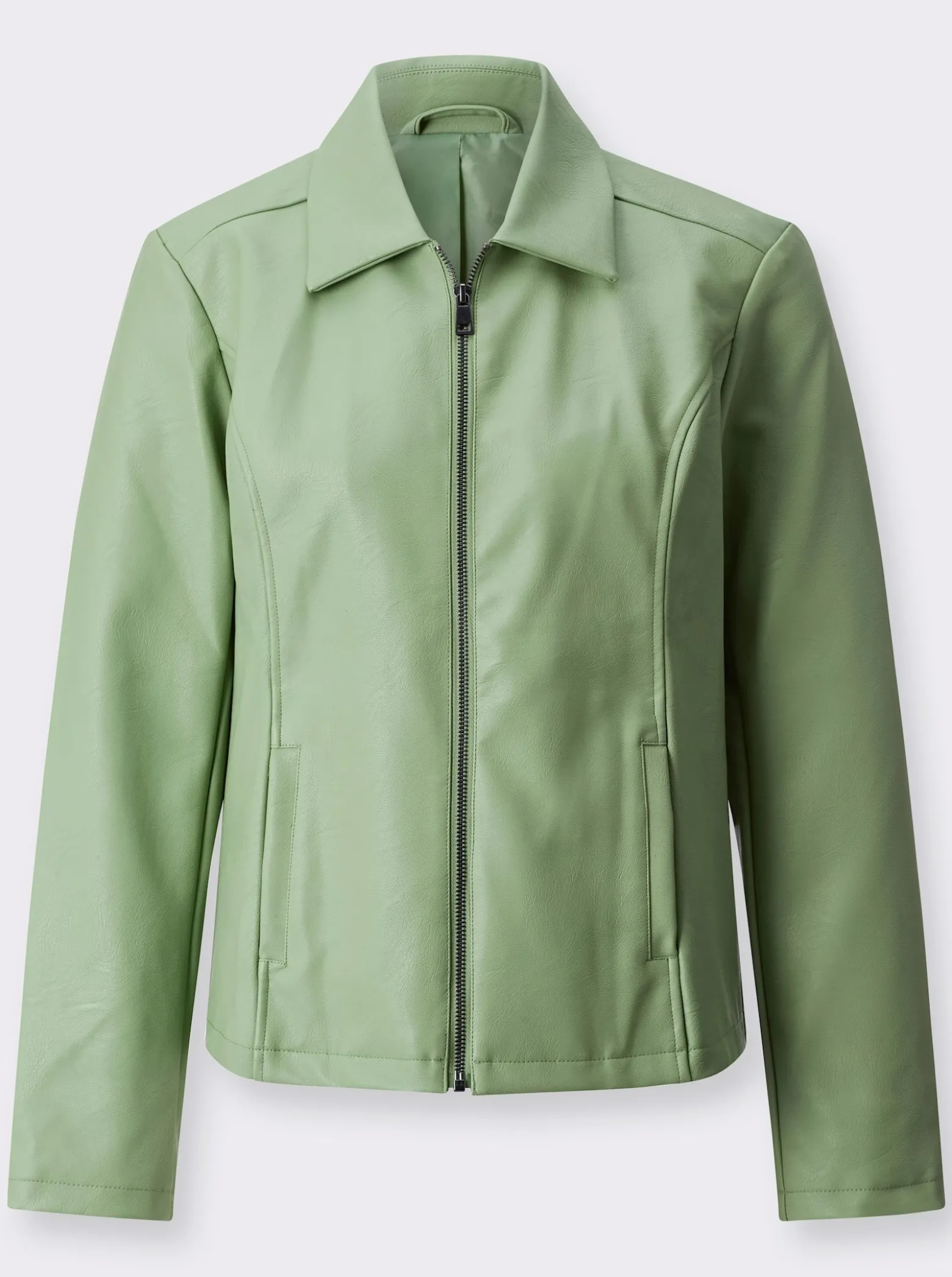 Lederimitatjacke mit Reißverschluss