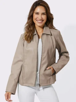 Lederimitatjacke mit Reißverschluss