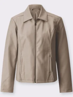 Lederimitatjacke mit Reißverschluss
