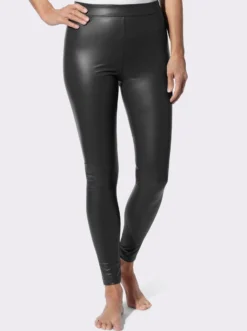 Leggings aus Leder-Imitat