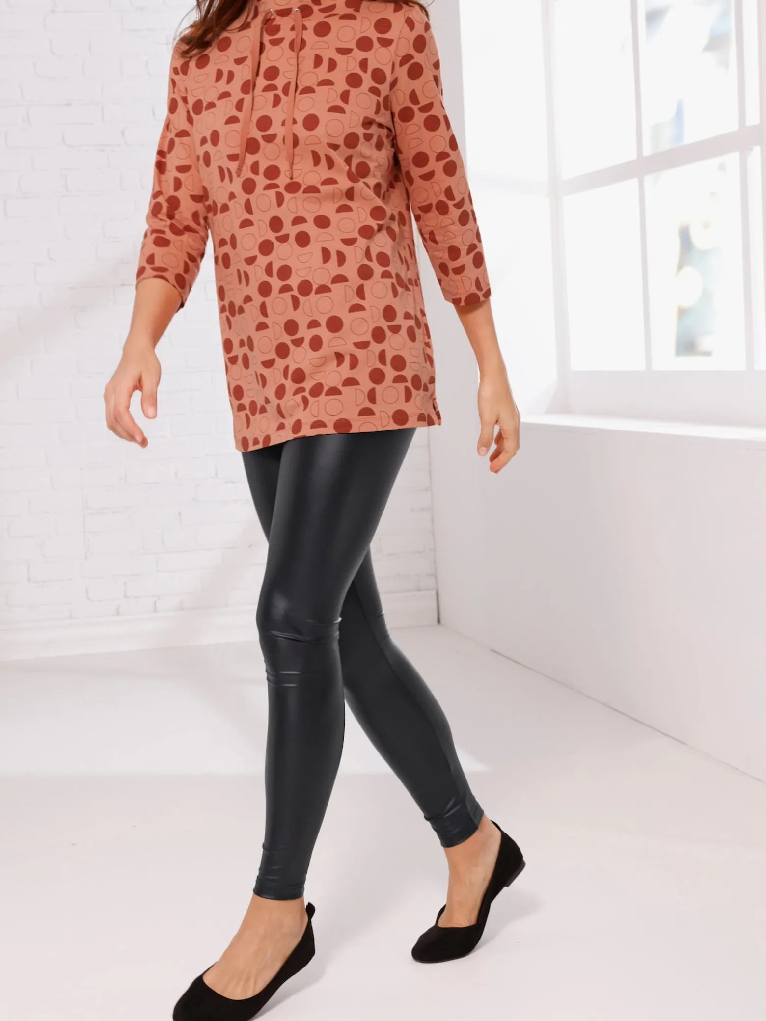 Leggings aus Leder-Imitat