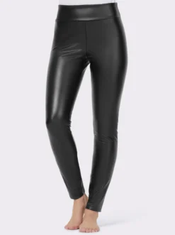 Leggings in Leder-Optik