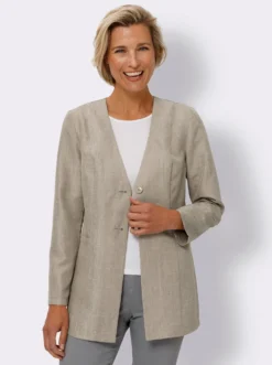 Longblazer in Leinen-Optik