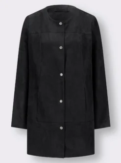 Longblazer in Veloursleder-Optik