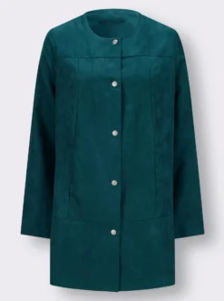 Longblazer in Veloursleder-Optik