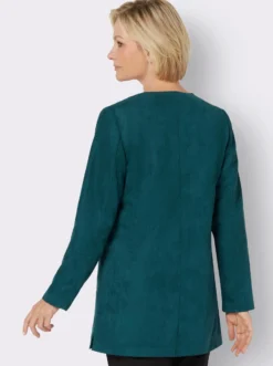 Longblazer in Veloursleder-Optik