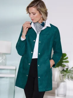 Longblazer in Veloursleder-Optik