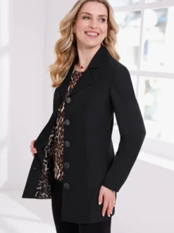 Longblazer mit Futter im Leo-Dessin