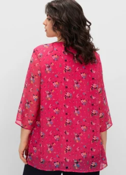 Longbluse im Lagenlook mit Chiffon