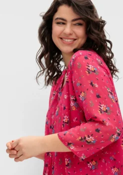 Longbluse im Lagenlook mit Chiffon