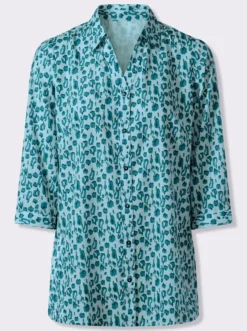 Longbluse im Leo-Muster