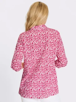 Longbluse im Leo-Muster