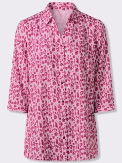 Longbluse im Leo-Muster