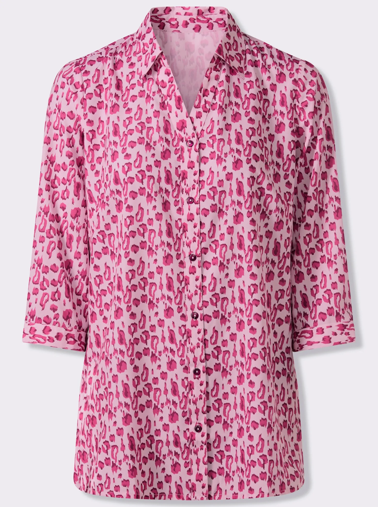 Longbluse im Leo-Muster