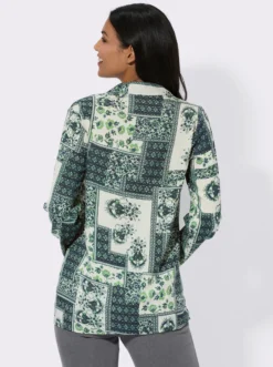 Longbluse im Paisley-Druck in Patch-Optik