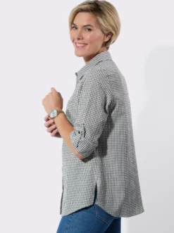 Longbluse im pflegeleichten Materialmix