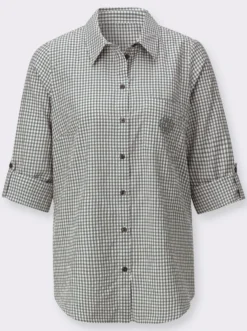 Longbluse im pflegeleichten Materialmix