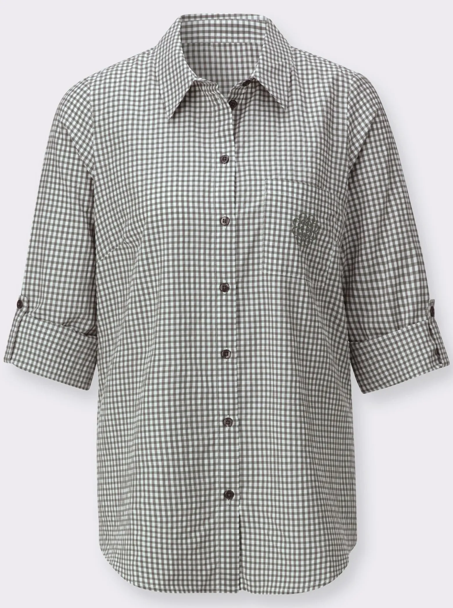 Longbluse im pflegeleichten Materialmix
