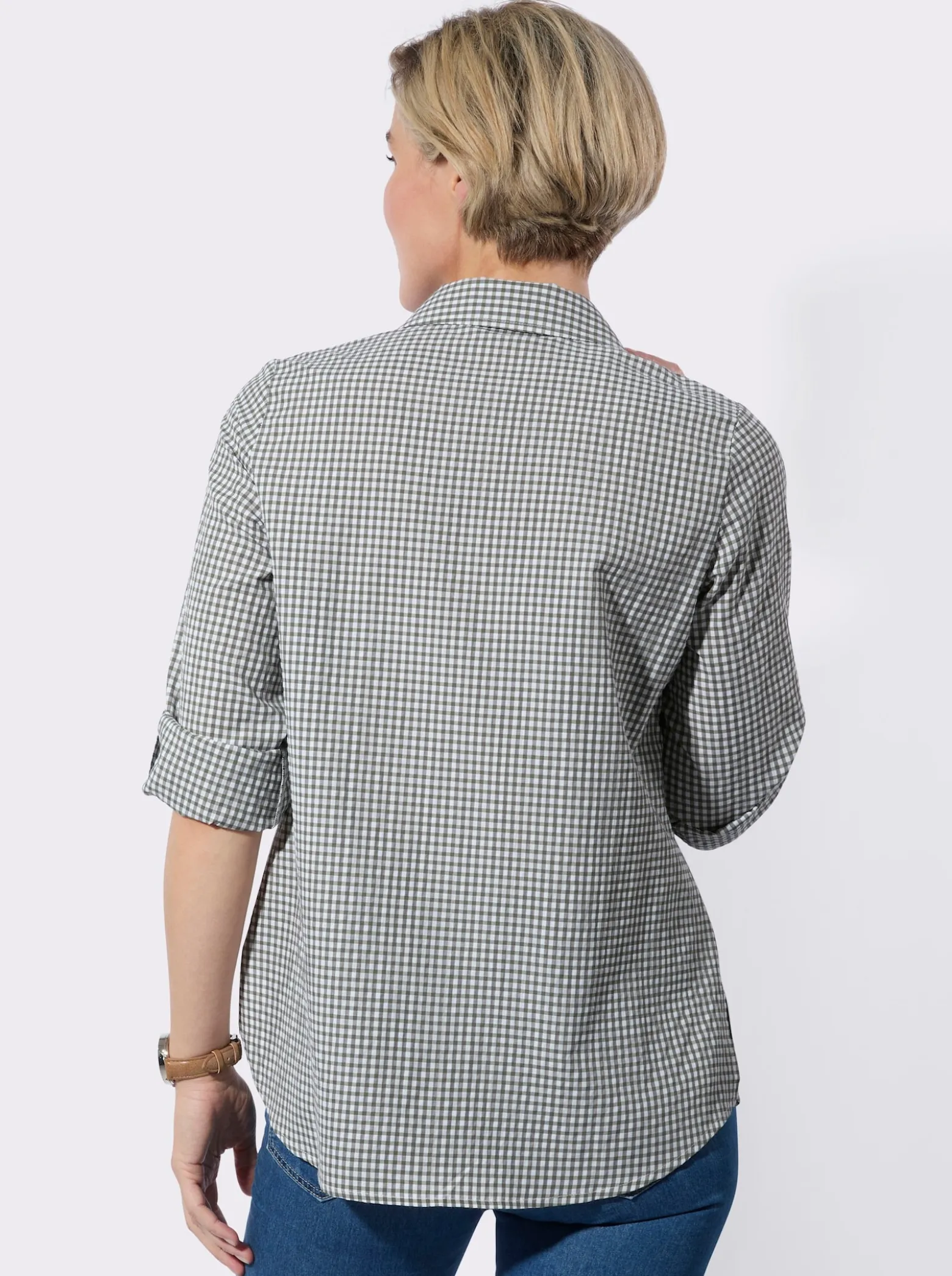 Longbluse im pflegeleichten Materialmix