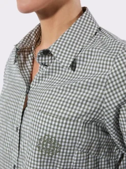 Longbluse im pflegeleichten Materialmix